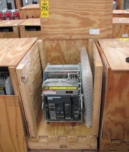 BREAKER, CIRCUIT, 600 FRAME AMP RATING, MASTERPACT NT 08N1 KIND, 3 POLE, 480 VOLT RATING SQUARE D DIRECT REPLACEMENT FOR 1E ABB K-600S INCLUDES ONE NEW 18" DOOR, MOUNTS USING EXISTING HINGES > CONTINUOUS CURRENT: 600A > INTERRUPTING RATING: 30KA @ 535 VAC > 125VDC OPERATED > MICROLOGIC TRIP UNIT 5.0A > 250A SENSOR > 250A SENSOR PLUG > 18" DOOR, PART # NLI-NT08N1-LISB8-EODC-SR-001 (W-44) LOADING & HANDLING FEE $15-